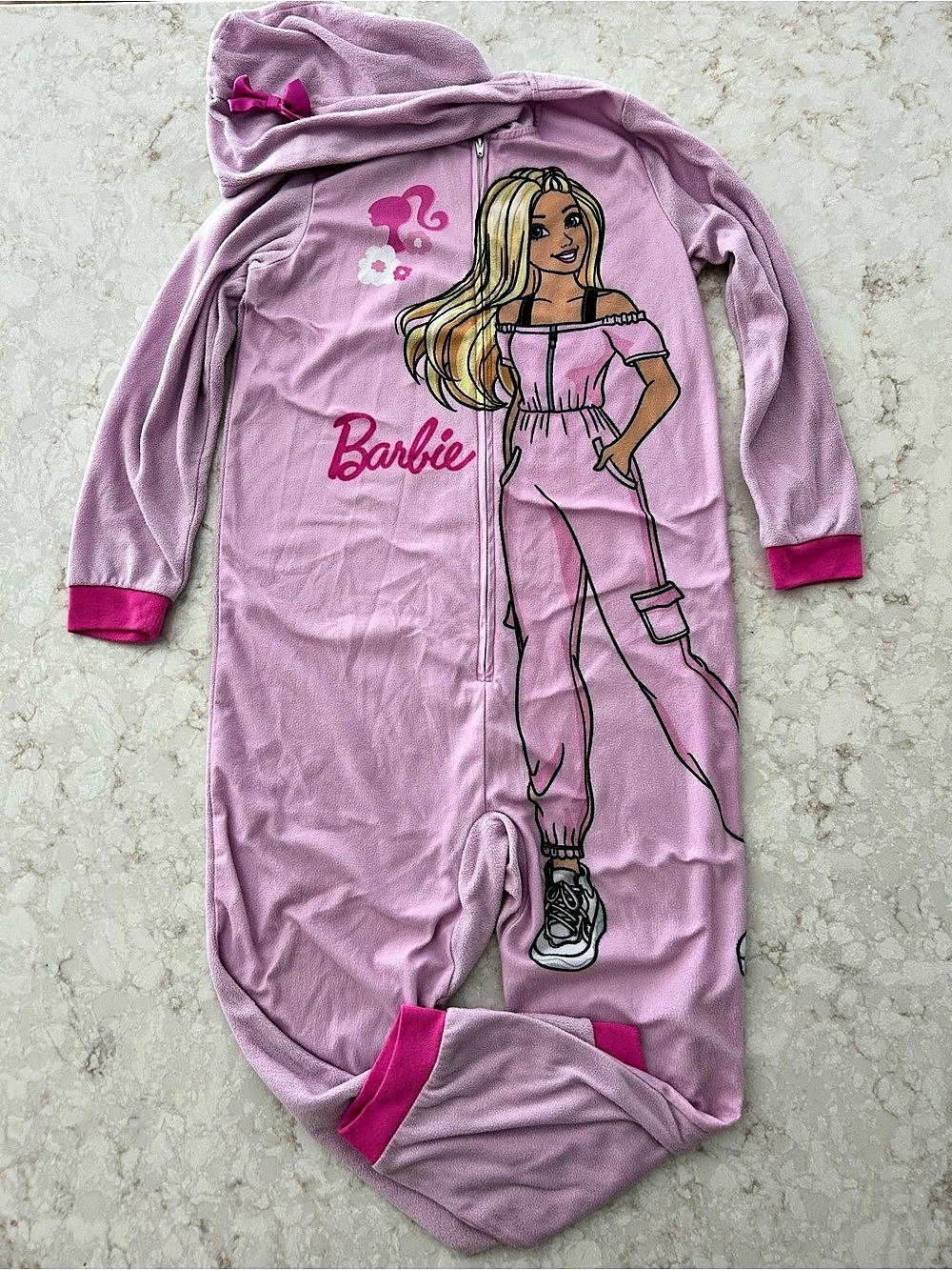 Barbie Girls Footie Pajamas Size 10